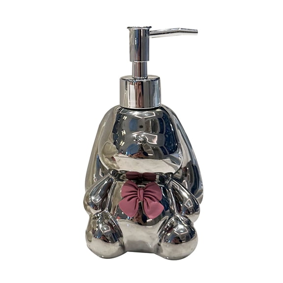 Cute Rabbit Shaped Soap Dispenser, Ceramic Lotion Pump Bottle for Bathroom Countertop, Decorative Hand Soap Dispenser with Leak-Proof Pump, Adorable Home Decor, Lotion Bottle * 1 Piece