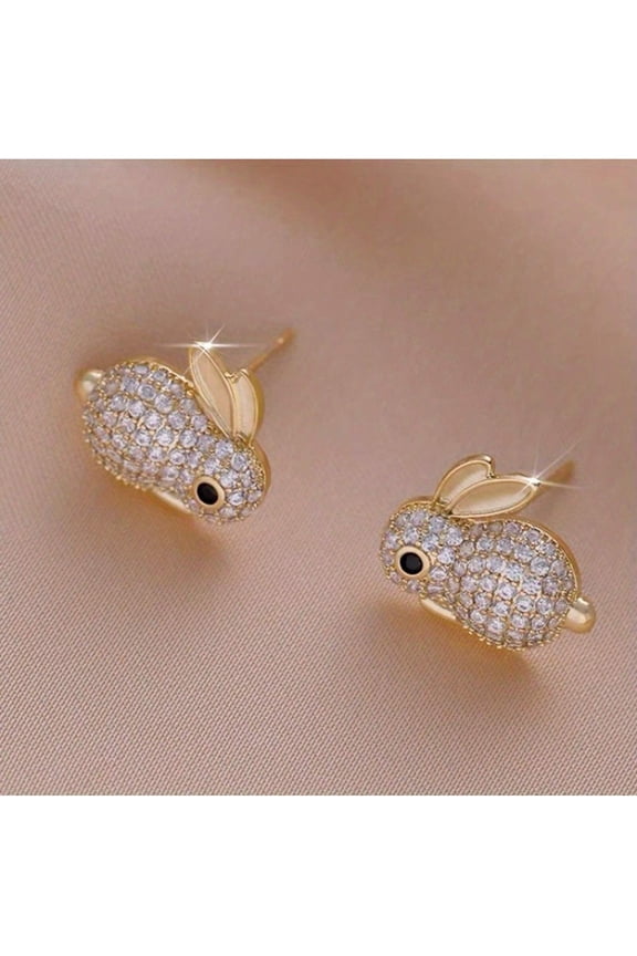 Cute Rabbit Shaped Stud Earrings for Easter Brunches and Festive Spring Gatherings
