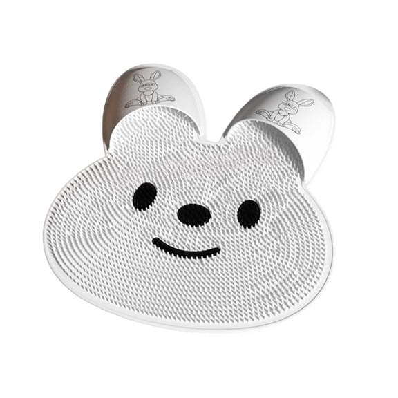 Cute Rabbit Silicone Shower Foot Brush Mat Extra Large Manmihealth, Non-Slip Suction Cup Design for Adult Men Women