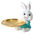 thumbnail image 1 of Cute Rabbit Storage Tray Resin Sculpture Key Tray Home Decor(Green rabbit), 1 of 7