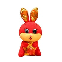 Cute Rabbit Stuffed Animal Doll Toy, Plush Animal Doll, Festival Supply ,Rabbit Figurine ,Chinese New Year Doll, for New Year Living Room C
