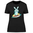 thumbnail image 1 of Cute Rabbit Surfing Cartoon T-Shirt Women -Image by Shutterstock, Female Large, 1 of 2