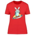 thumbnail image 1 of Cute Rabbit Surfing Cartoon T-Shirt Women -Image by Shutterstock, Female x-Large, 1 of 2