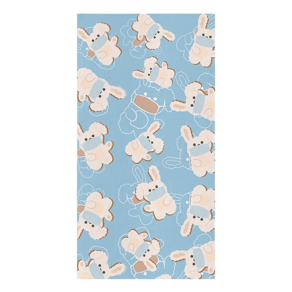 Cute Rabbit Watercolor Flower Animal Kitchen Towels Household Kitchen Tools Accessories Microfiber Wiping Towel Cleaning Cloth
