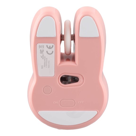 Cute Rabbit Wireless Mouse 2.4G 1600/1200/800 DPI 33ft Range Silent Click Ergonomic Design for PC Laptop with Receiver