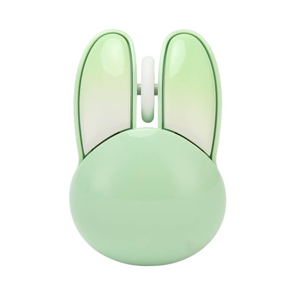 Cute Rabbit Wireless Mouse, 2.4G Silent Portable Optical Mouse with USB Receiver, 1200DPI, 3-Button for PC Laptop Office, Matcha Green