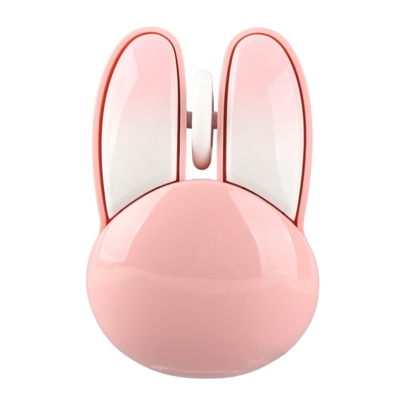 Cute Rabbit Wireless Mouse, 2.4G Silent Portable Optical Mouse with USB Receiver, 1200DPI, 3-Button for PC Laptop Office, Sakura Pink