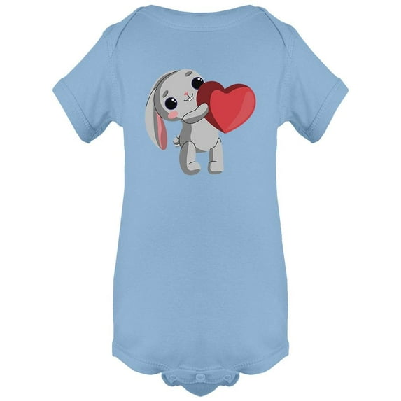 Cute Rabbit With A Red Heart Bodysuit Infant -Image by Shutterstock, 6 Months