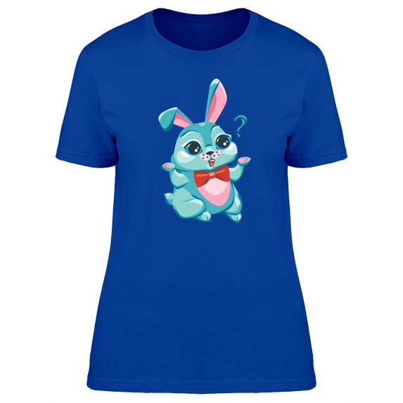 Cute Rabbit With Doubt, Cartoon T-Shirt Women -Image by Shutterstock, Female Large