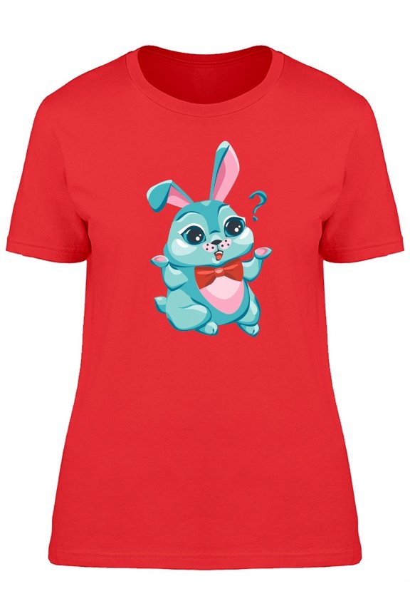 Cute Rabbit With Doubt, Cartoon T-Shirt Women -Image by Shutterstock, Female Large