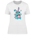 thumbnail image 1 of Cute Rabbit With Doubt, Cartoon T-Shirt Women -Image by Shutterstock, Female Medium, 1 of 2