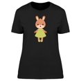 thumbnail image 1 of Cute Rabbit With Dress Cartoon T-Shirt Women -Image by Shutterstock, Female XX-Large, 1 of 2