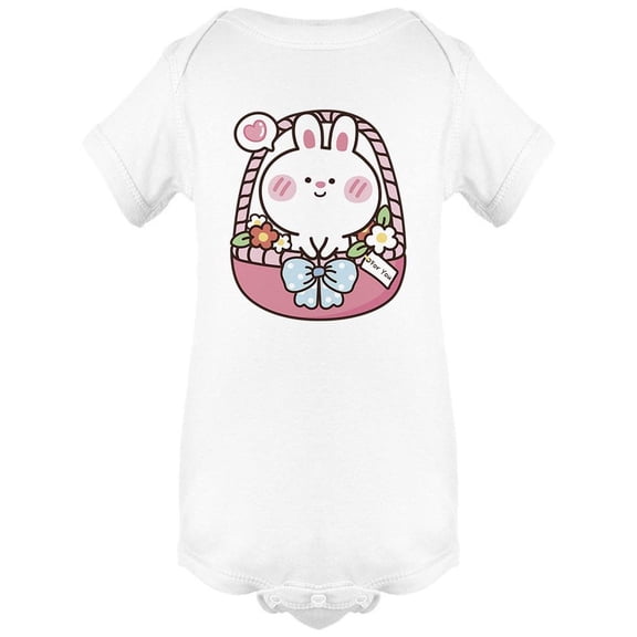 Cute Rabbit With Flower Basket Bodysuit Infant -Image by Shutterstock, 24 Months