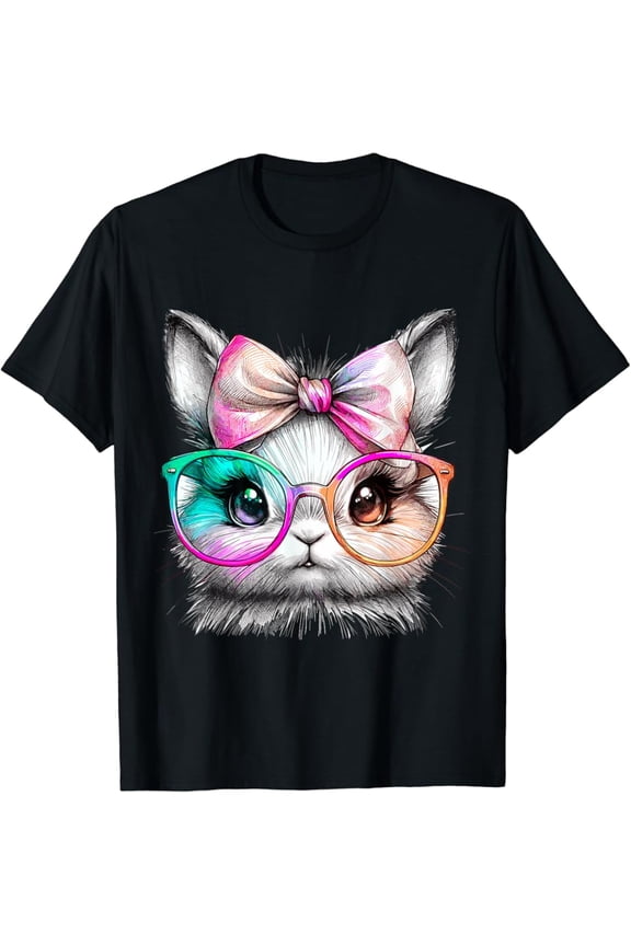 Cute Rabbit With Glasses Tie-Dye Easter Day Bunny T-Shirt