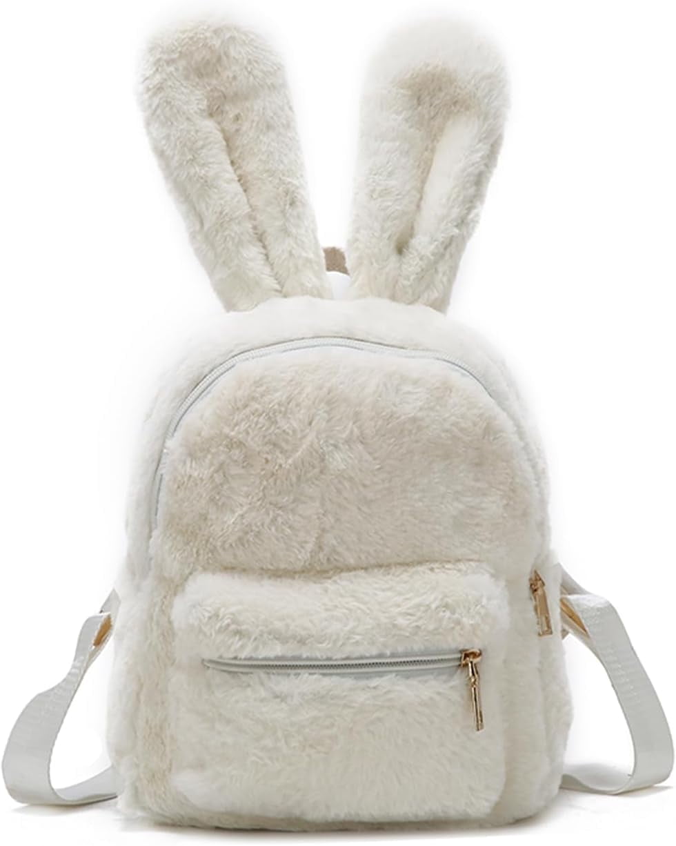 Cute Rabbit Women's Backpack Rabbit Ears Backpack Plush Shoulder Bag ...
