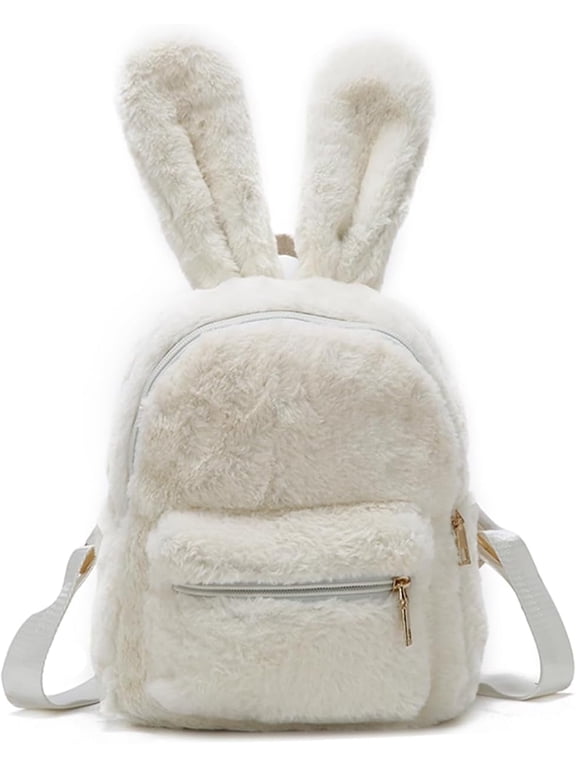 Cute Rabbit Women's Backpack Rabbit Ears Backpack Plush Shoulder Bag Crossbody Bag