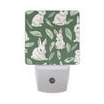 thumbnail image 1 of Cute Rabbit and Leaf Night Light 2 Pack LED Nightlight Plug into Wall Dusk to Dawn Sensor Soft White, 1 of 7