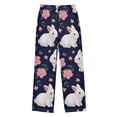 thumbnail image 1 of Cute Rabbit with Flowers Pattern Pajama Pants Soft Lightweight Lounge Pants Bottoms Sleep Pants Warm Comfy, 1 of 9