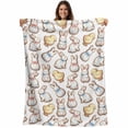 thumbnail image 1 of Cute Rabbits Chickens Blanket Soft Cozy Warm Throw Blanket for Couch, Plush Fuzzy Flannel Fleece Blankets for Sofa, Spring Abstract Modern Animals Bed Blankets Lightweight Gifts for Women, 30"x40", 1 of 9