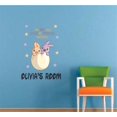 thumbnail image 1 of Cute Rabbits Easter Quote Cartoon Customized Wall Decal - Custom Vinyl Wall Art - Personalized Name - Baby Girls Boys Kids Bedroom Wall Decal Room Decor Wall Stickers Decoration Size (10x8 inch), 1 of 2