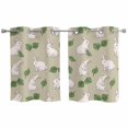 thumbnail image 1 of Cute Rabbits Kitchen Curtains Window Panels, Country Leaves Botanical Cartoon Bunny Beige Insulated Window Treatment Curtain, Grommet Curtains for Bedroom/Living Room/Bathroom, 2 Piece 27.5"Wx39"L, 1 of 8