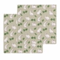 thumbnail image 1 of Cute Rabbits Kitchen Dish Towels for Drying Dishes Set of 2, Country Leaves Botanical Cartoon Bunny Beige Waffle Weave Microfiber Hand Tea Bathroom Towels Quick Dry & Absorbent Towel 12x12, 1 of 7