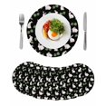 thumbnail image 1 of Cute Rabbits Round 15 Inch Placemats Set of 8, Country Leaves Plants Cartoon Bunny Black HeatResistant Non Slip Place Mats for Dining Table, Wipeable Braided Kitchen Table Mats for Housewarming, 1 of 9