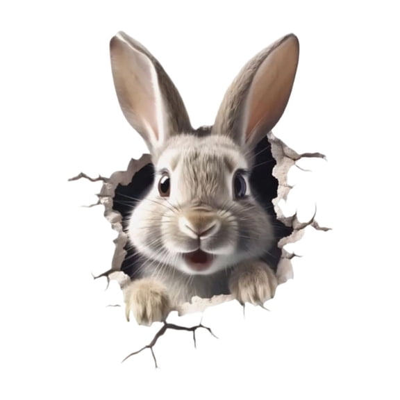 Cute Rabbits Wall Sticker – Self-Adhesive Easter Bunny PVC Decal for Bedroom, Living Room, Dining Room – Removable Background Wall Decoration