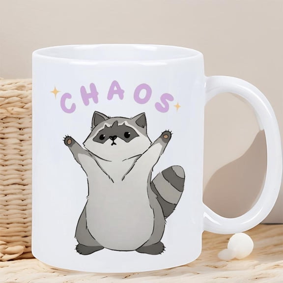 Cute Raccoon Coffee Mug Insulated Ceramic Cup with Chaotic but Cute Raccoon Design Keeps Hot Cold Beverages Birthday Christmas Valentine s Home Office Cafe Ideal Animal Lovers Racc