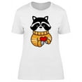 thumbnail image 1 of Cute Raccoon, Heart T-Shirt Women -Image by Shutterstock, Female Large, 1 of 2