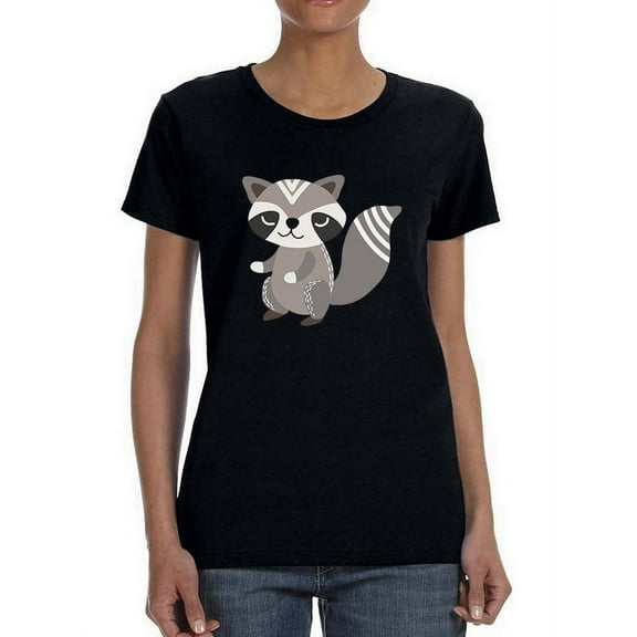 Cute Raccoon Is Sitting T-Shirt Women -Image by Shutterstock, Female XX-Large