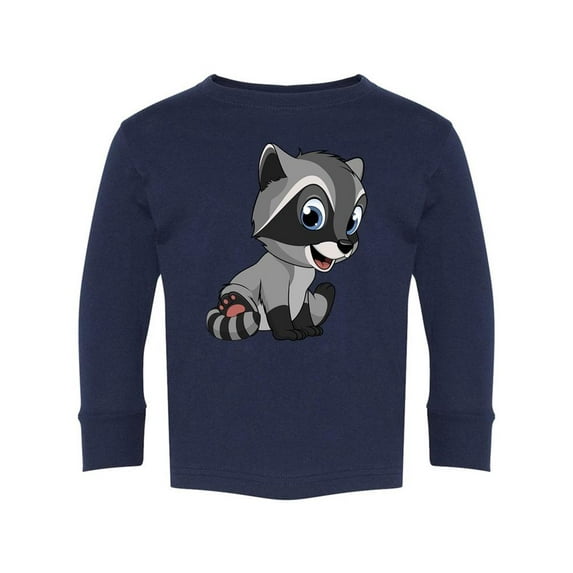 Cute Raccoon Sitting Long Sleeve Toddler -Image by Shutterstock, 4 Toddler
