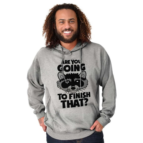 Cute Raccoon You Going to Finish That Unisex Plus Fleece Graphic Hoodie Brisco Brands 3X