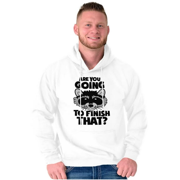 Cute Raccoon You Going to Finish That Unisex Plus Fleece Graphic Hoodie Brisco Brands 3X