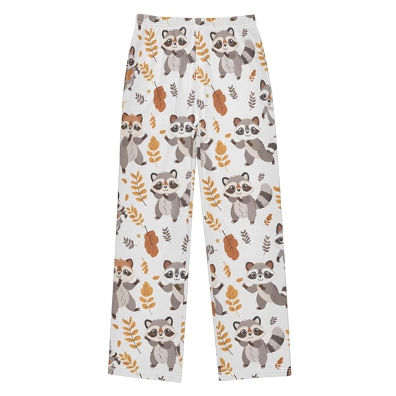 Cute Racoon Leave Christmas Pajama Pants Soft and Lightweight Elastic Waistband Christmas Pajama Pants