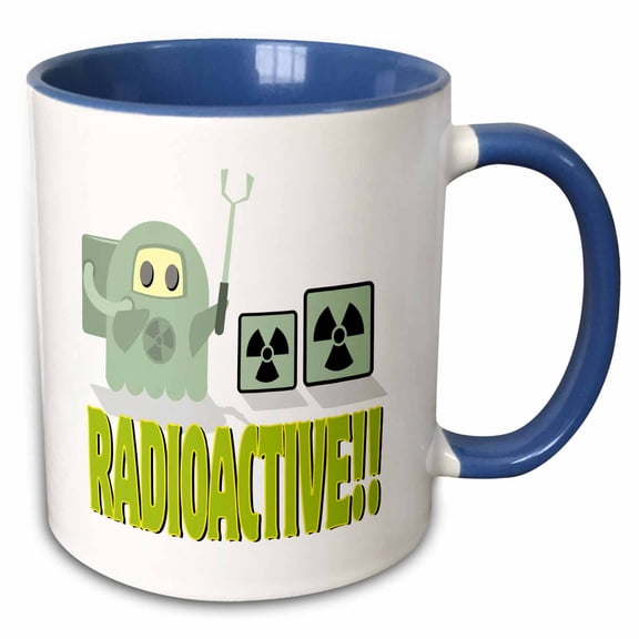 3drose, Cute Radioactive Dude, 11oz Two-tone Blue Mug