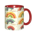 thumbnail image 1 of Cute Rainbow Coffee Mug Fun Custom Ceramic Mugs 11oz Red, 1 of 5