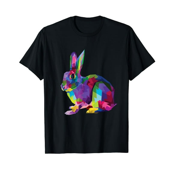 Cute Rainbow Color Bunny Vibrant Meadow Rabbit Tribute T-Shirt