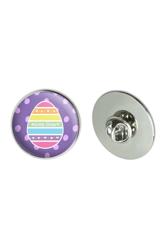 Cute Rainbow Happy Easter Egg Metal 1.1" Tie Tack Hat Lapel Pin Pinback
