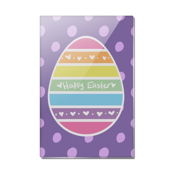 Cute Rainbow Happy Easter Egg Rectangle Acrylic Fridge Refrigerator Magnet