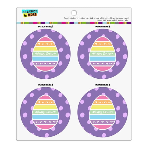 Cute Rainbow Happy Easter Egg Refrigerator Fridge Locker Vinyl Circle Magnet Set