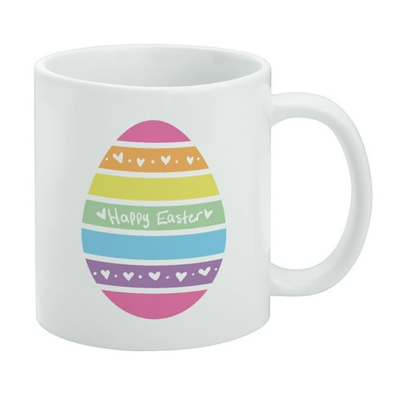 Cute Rainbow Happy Easter Egg White Mug