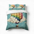 thumbnail image 1 of Cute Rainbow Hot Air Balloon Bedding Set 3 Pcs Soft Microfiber Quilt Cover For Bedroom Decor, Comforter Cover With 2 Pillowcase, 1 of 5