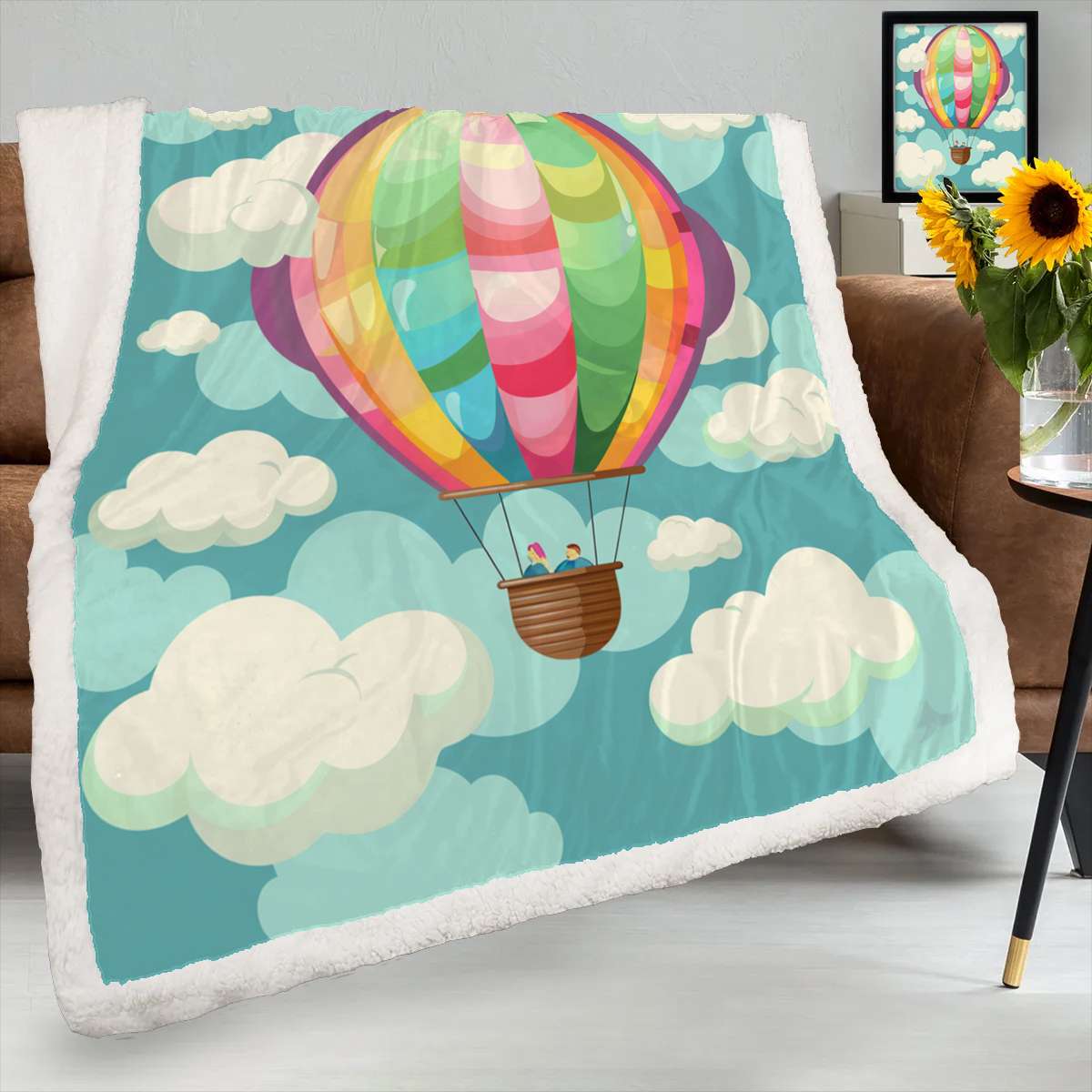 Blush Quilted Hot Air Balloon Blanket main image 1
