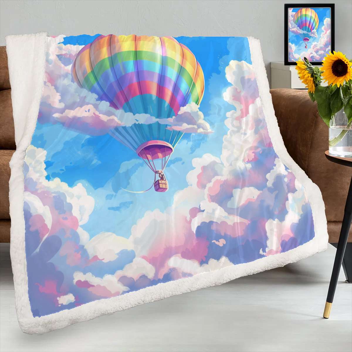 Blush Quilted Hot Air Balloon Blanket
