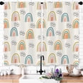 thumbnail image 1 of Cute Rainbow Kitchen Curtains Cartoon Boho Colorful Nursery Window Curtains Kids Small Short Curtain for Girls Bedroom Window Treatment Tiers Drapes Laundry Living Room 27.5x39 Inch, 1 of 6
