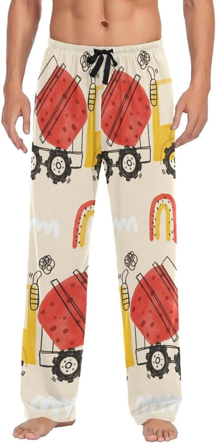 Cute Rainbow Loader Truck Ghost Pajama Pants Men s Lounge Pants