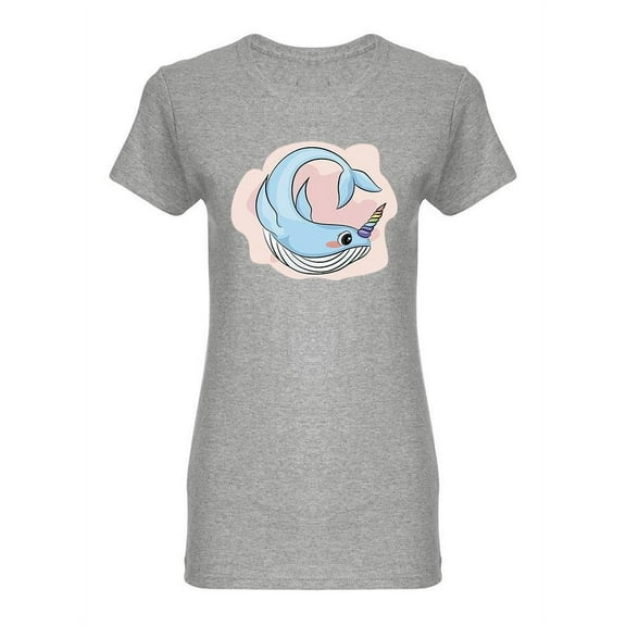 Cute Rainbow Narwhal Shaped T-Shirt Women -Image by Shutterstock, Female x-Large