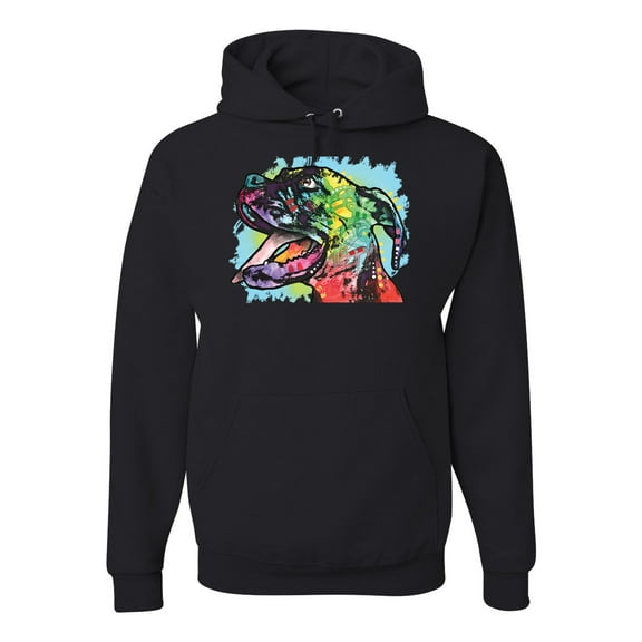 Cute Rainbow Neon Doberman Dog Lover Unisex Graphic Hoodie Sweatshirt, Black, 3XL