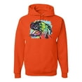 thumbnail image 1 of Cute Rainbow Neon Doberman Dog Lover Unisex Graphic Hoodie Sweatshirt, Orange, 2XL, 1 of 3